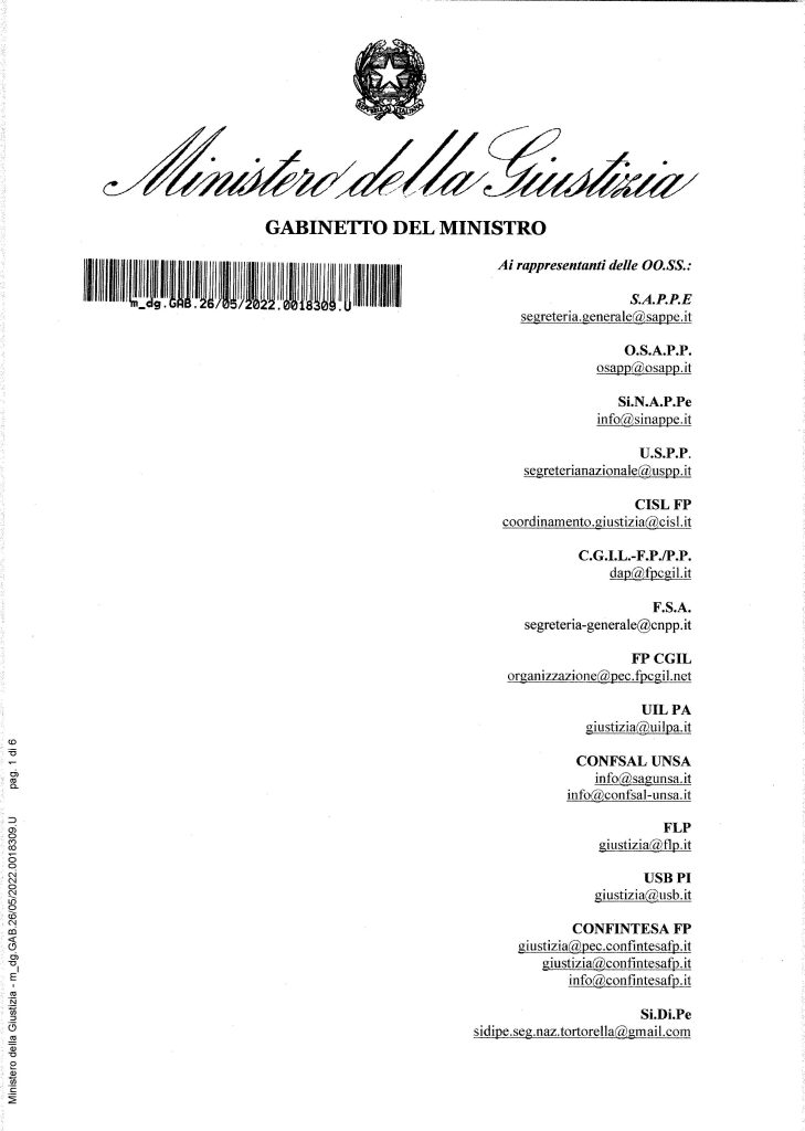 234 – SCHEMA DPCM RECANTE MODIFICHE AL REGOLAMENTO DI RIORGANIZZAZIONE ...