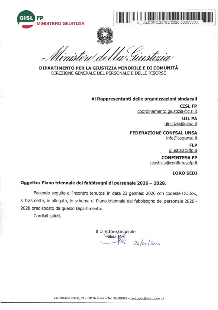 29 – PIANO TRIENNALE DEI FABBISOGNI DI PERSONALE 2026/2028