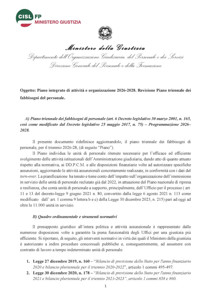 33 – PIAO 2026-2028 – REVISIONE PIANO TRIENNALE DEI FABBISOGNI DEL PERSONALE dog