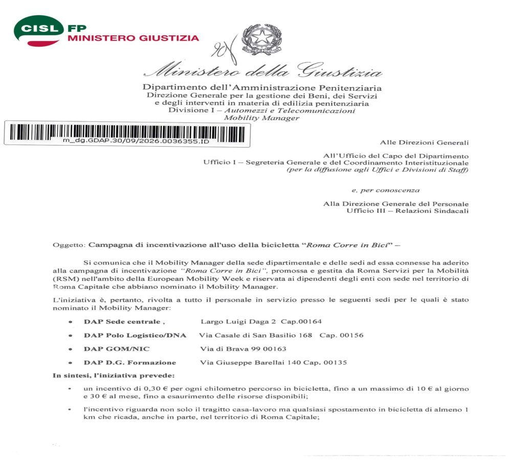 299 – CAMPAGNA DI INCENTIVAZIONE ALL’USO DELLA BICICLETTA “ROMA CORRE IN BICI” – LA NOTA DELL’AMMINISTRAZIONE
